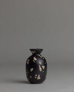 small black terrazo bud vase