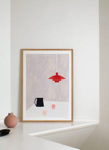 Orange Pendant, Ana Frois 30x40cm with Oak Frame