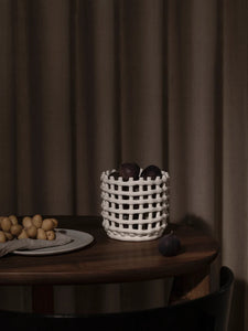 Ceramic Basket Off White