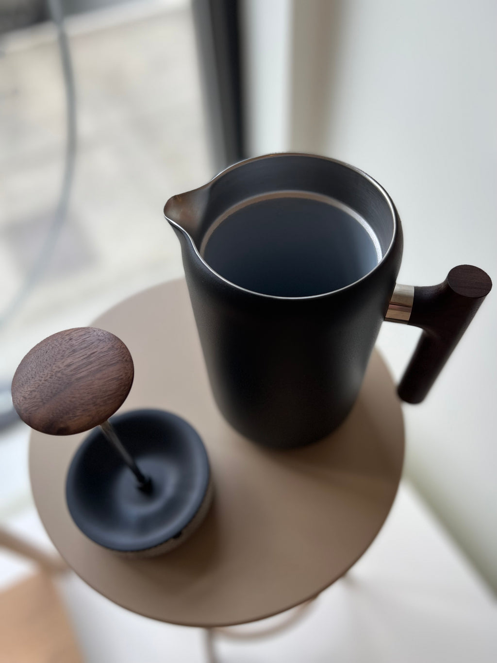 Theo French Press- Matte Black Ceramic — NAHARA HEALING ARTS